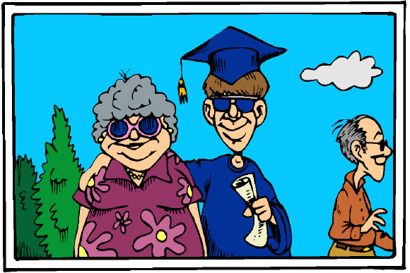 Offspring—even with degrees—will either be hanging around the parents' house playing loud music and eating lots of expensive junk food they cannot pay for, or they'll be off to the military Offspring—even with degrees—will either be hanging around the parents' house playing loud music and eating lots of expensive junk food they cannot pay for, or they'll be off to the military