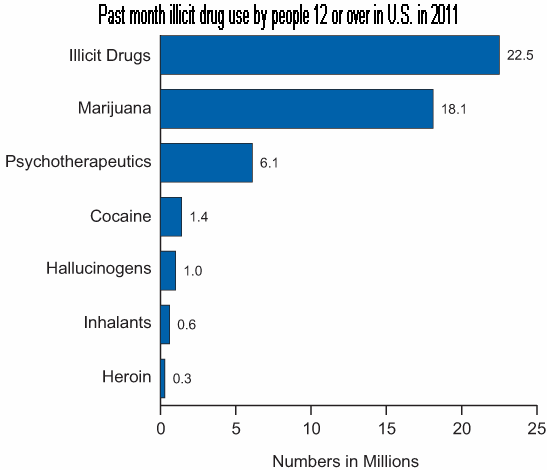 Past Month Illicit Drug Use among Persons Aged 12 or Older in 2011