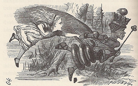 Those that start out with less must work harder or faster to end up as well off, like the Red Queen in 'Through the Looking-Glass' who had to run twice as fast just to stay even