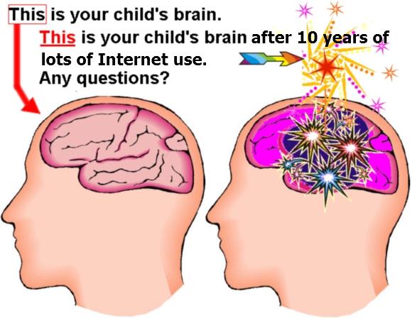 This is your child's brain. This is your child's brain after 10 years of Internet use. Any questions? This is your child's brain. This is your child's brain after 10 years of Internet use. Any questions?