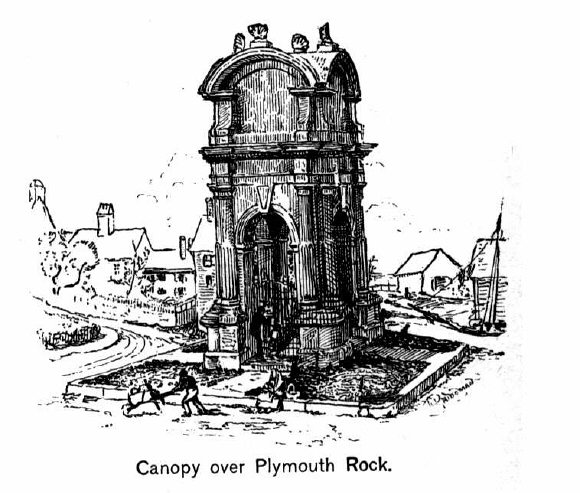 Plymouth Rock has been an object of reverence, as a symbol of the founding of a new nation, so it is protected by a canopy Plymouth Rock has been an object of reverence, as a symbol of the founding of a new nation, so it is protected by a canopy