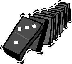 The domino theory says that if one country goes commie or achieves peace and freedom or becomes a democracy or starts meeting the needs of its people, it will infect other countries who will do the same The domino theory says that if one country goes commie or achieves peace and freedom or becomes a democracy or starts meeting the needs of its people, it will infect other countries who will do the same