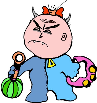 Evil baby—who knew 'kids are born evil'? Evil baby—who knew 'kids are born evil'?
