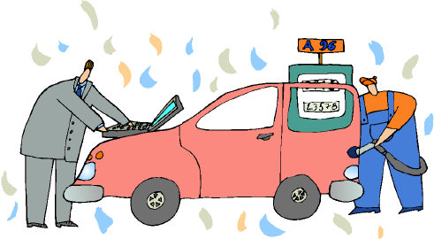 Guy filling gas tank of car Guy filling gas tank of car