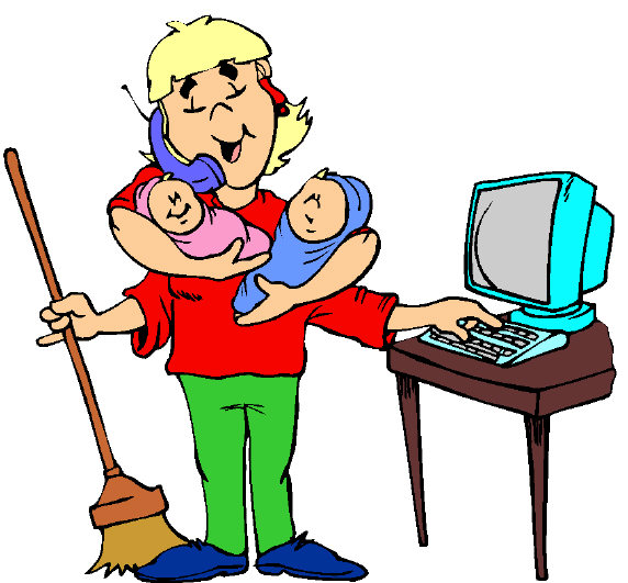 Women are able to care for a child at the same time as they do housework Women are able to care for a child at the same time as they do housework