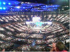 A megachurch—a metaphor for the billions of brains that have dumped science, embraced religion, and stopped thinking completely, putting their trust in God's hands and forgetting entirely that God helps he who helps himself A megachurch—a metaphor for the billions of brains that have dumped science, embraced religion, and stopped thinking completely, putting their trust in God's hands and forgetting entirely that God helps he who helps himself