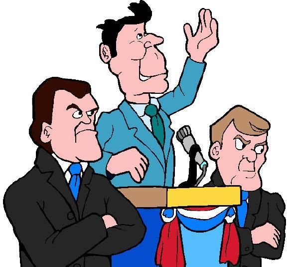 Secret Service agents look on as Reagan sells the public a pig in a poke, a.k.a. trickle down economics Secret Service agents look on as Reagan sells the public a pig in a poke, a.k.a. trickle down economics