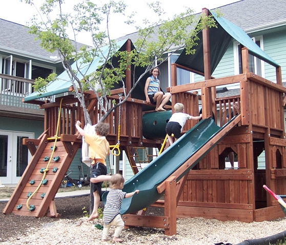 Cohousing playground next to Common House Cohousing playground next to Common House
