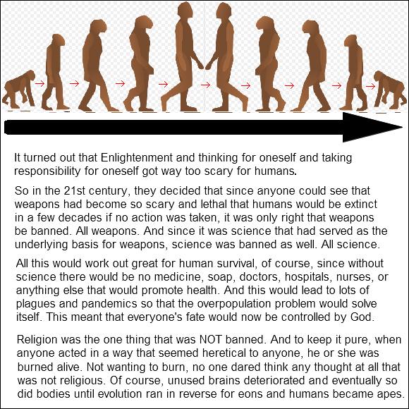 In the war between education and ignorance, ignorance won, and in the war between science and religion, religion won. This does not bode well for the cultural lag or human survival.