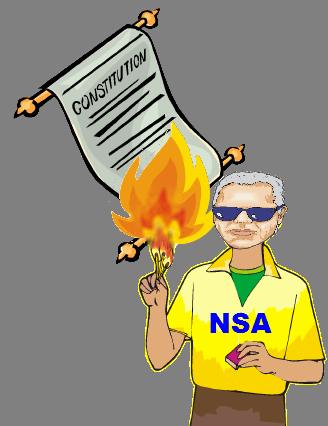 NSA thug burning the Constitution NSA thug burning the Constitution